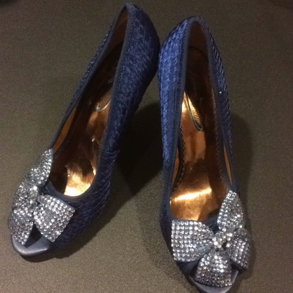 Poetic License Spectacle Rhinestone Heels Shoes 8 - Picture 2 of 6